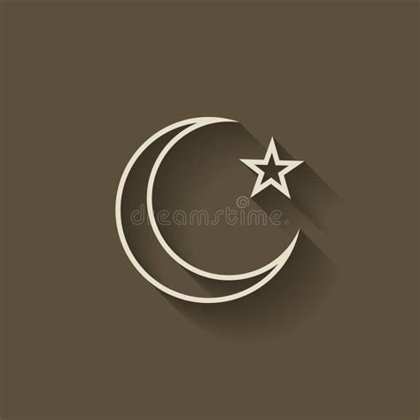 Symbole De Lislam Croissant De Lune Et étoile Style Simple Dicône De