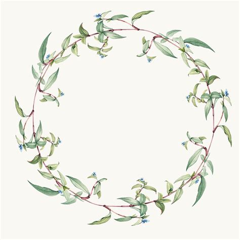 Green leaf wreath design vector - Download Free Vectors, Clipart
