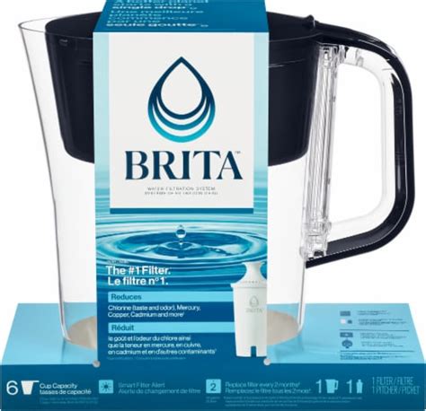 Brita Small Black 6 Cup Water Filter Pitcher With Standard Filter 1 Ct