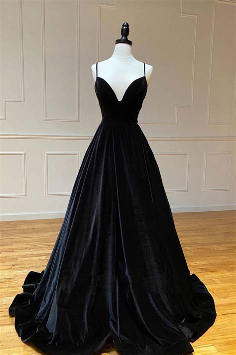 Black V Neck Long Prom Dress Black Evening Dress Dresstby
