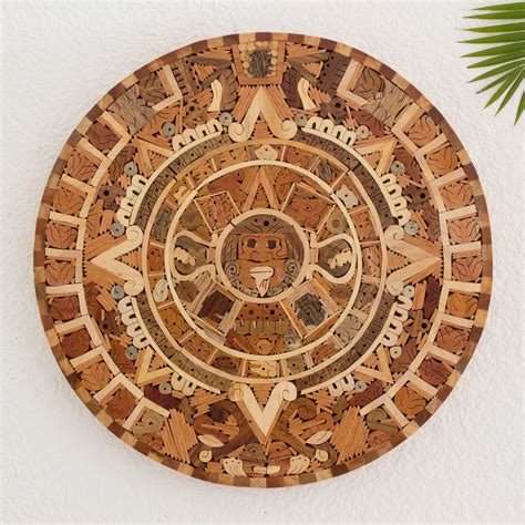 Central American Archaeological Wood Calendar Aztec Calendar Novica