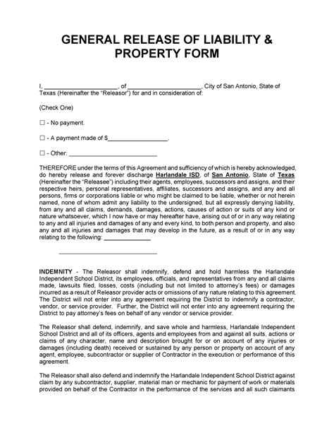 Printable Waiver Of Liability Statement Forms And Templates Hot Sex Picture