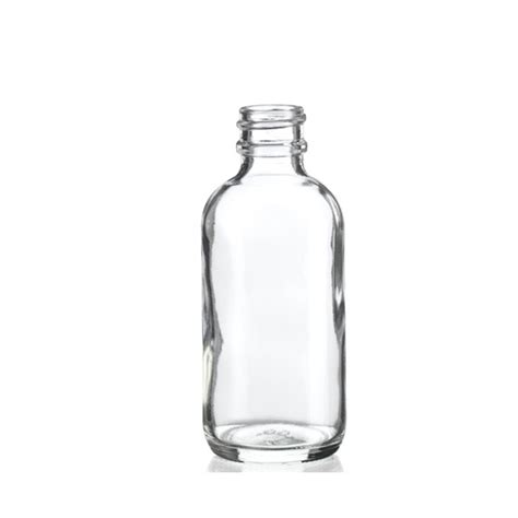 2 Oz Clear Boston Round Glass Bottle With 20 400 Neck Finish