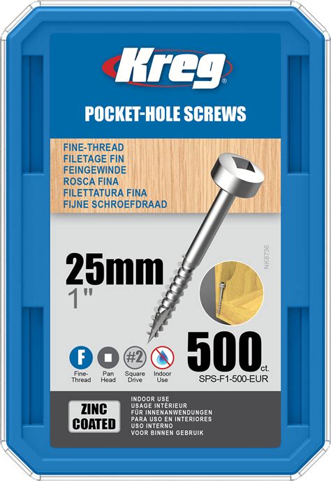 Kreg Pocket Hole Screws 25mm 6 Fine Pan Head 500ct Buy