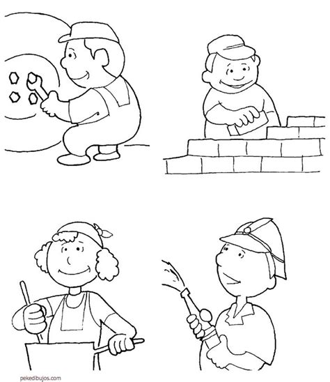 Dibujos en blanco y negro del día del trabajo para colorear en línea. Dibujos del Día del trabajo para colorear