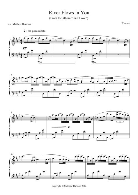 Piano sheet is arranged for piano and available in easy and advanced versions. ASTHER YINN: Yiruma | River Flows in You Piano Sheet