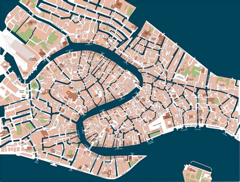 Venezia Cartina Della Città Tomveelers