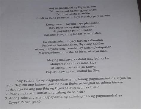 Awit Tungkol Sa Pag Ibig Ng Diyos Tungkol Yapak