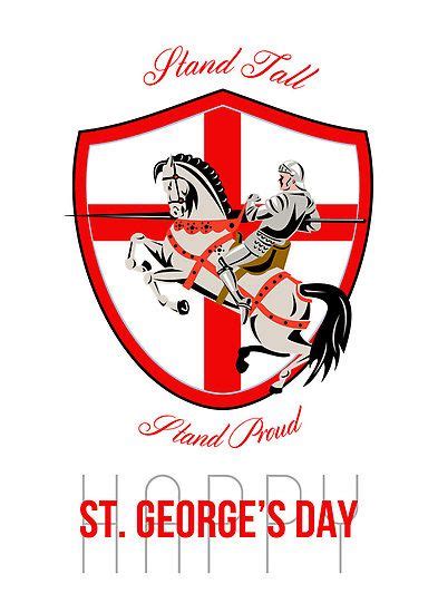 stand tall happy st george day retro poster by patrimonio knight on