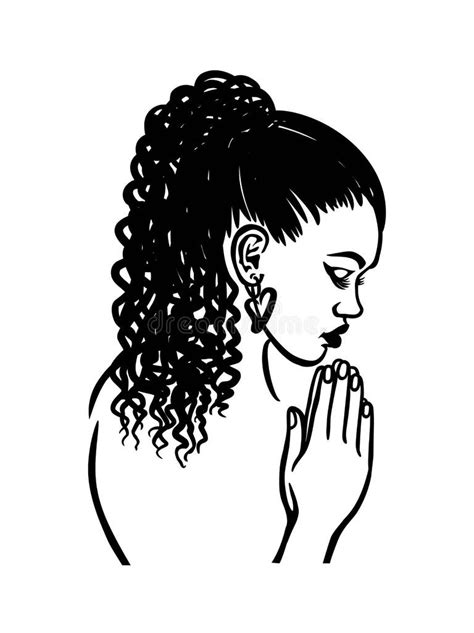 African American Girl Praying Stock Illustrations 53 African American