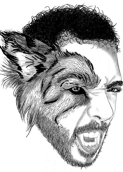 Man Half Wolf Poster By Milla Lohse Displate Wolf Poster Wolf