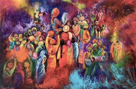 Holi Festival By Cathy Gilday 2021 Painting Acrylic On Canvas