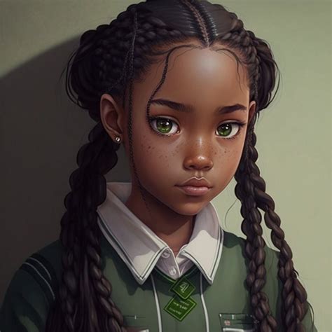 African American Anime Girl Digital File Anime Girl Design Etsy