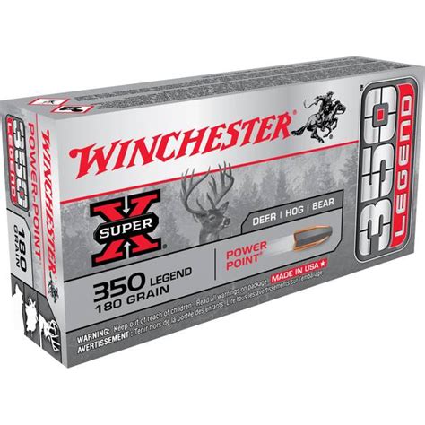 Winchester 350 Legend 180 Gr Power Point 20 Cartridges X3501 Blain
