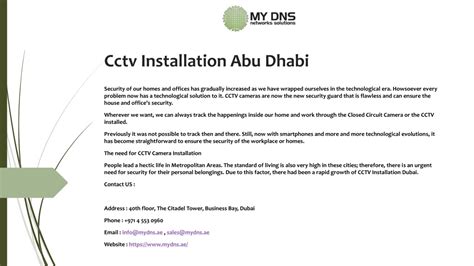 Ppt Cctv Installation Dubai Powerpoint Presentation Free Download