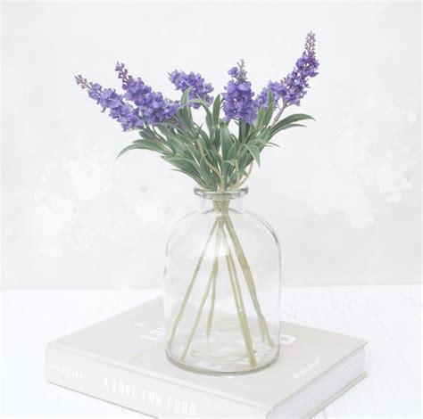 Lavender In Bell Vase Small Glass Vases Vase Artifical Flowers