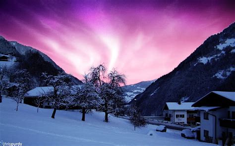 Hd Wallpaper Purple Aurora Borealis Night Alaska Cool Northern