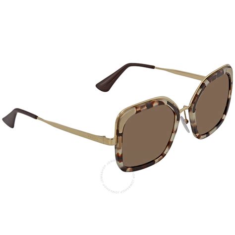 Prada Brown Square Ladies Sunglasses Pr 57us Uao5s2 8053672875348 Sunglasses Prada Sunglasses