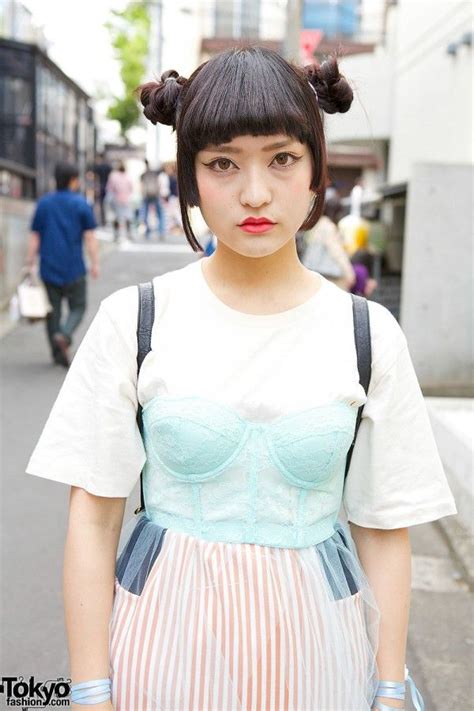 Harajuku Girls W Twin Buns Sheer Skirts Cheongsam And Platforms In