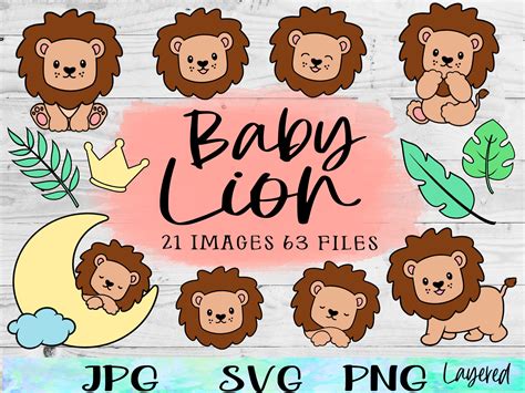 Lion Svg Lion Svg Bundle Cute Lion Svg Lion Stencil Lion Etsy Canada