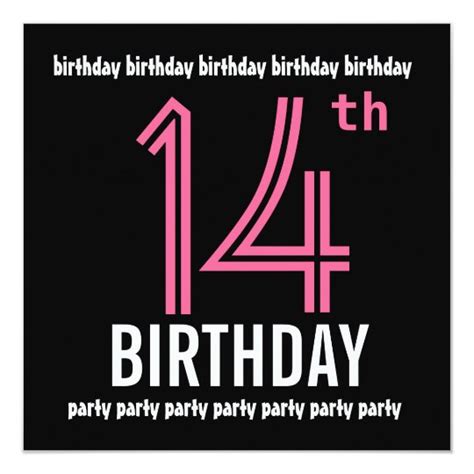 Dinywageman 14th Birthday Invitations Templates