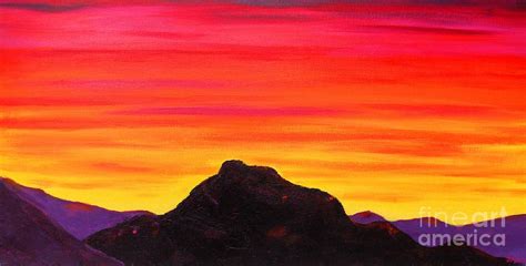 Red Mountain Sunrise Painting By S J Killian Fine Art America