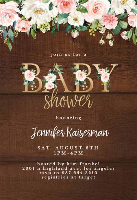 Log in page is closed. Baby shower floral letters - Baby Shower Invitation ...