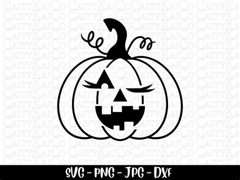 Winking Jack O Lantern Svg Pumpkin Face Svg Funny Halloween Svg Cute