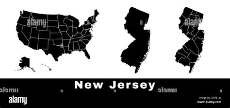 Mapa Del Estado De Nueva Jersey Estados Unidos Conjunto De Mapas De