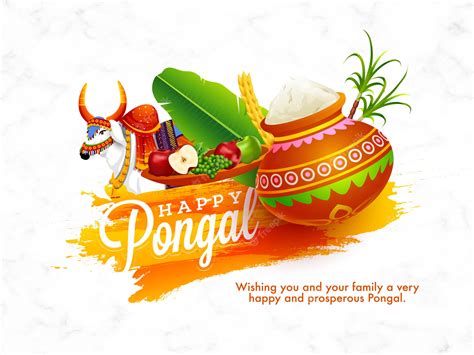 Premium Vector Happy Pongal Card