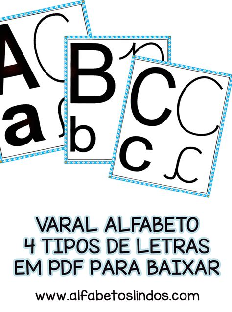 Alfabeto Cartazes Quatro 4 Tipos De Letras Imprimir Sala Ea1