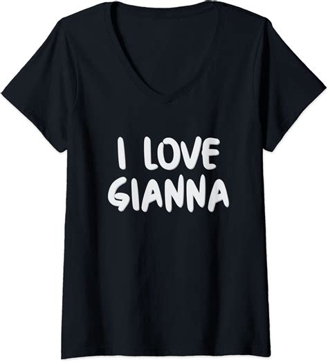 Womens I Love Gianna Birthday First Name V Neck T Shirt