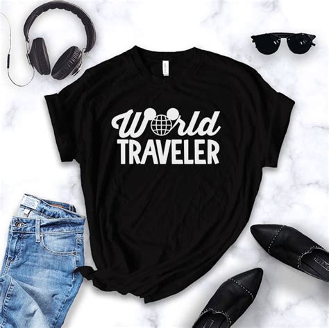 World Traveler Shirt Disney Adult Shirts Disney Epcot Etsy