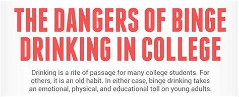 Dangers Of Binge Drinking In College Infographic Yellowstone Recovery