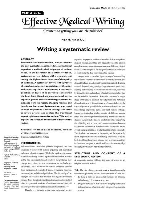 Pdf Writing A Systematic Review