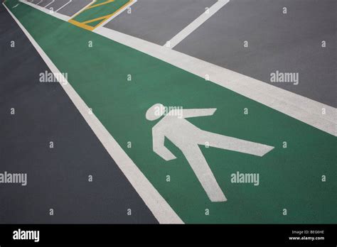 Car Park Pictogram Showing Pedestrian Walkway Zone At Heathrows