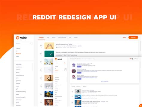 Reddit Redesign App Ui Uplabs