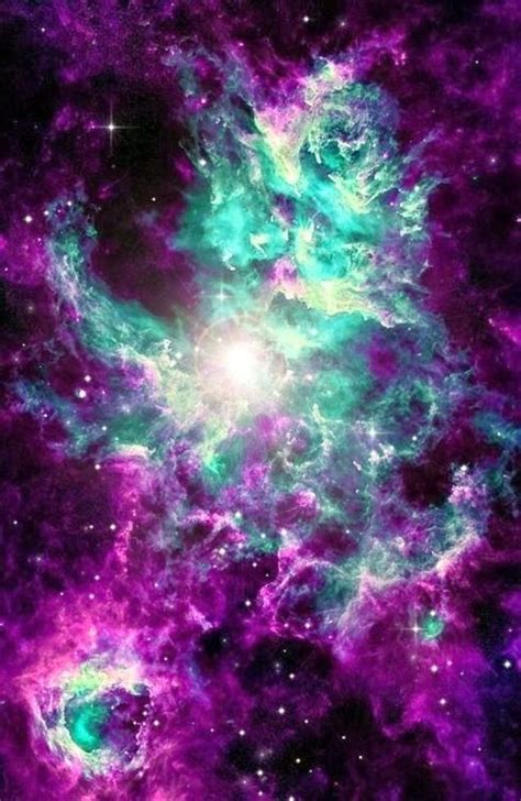Mesmerizing Galaxy Purple And Turquoise Art