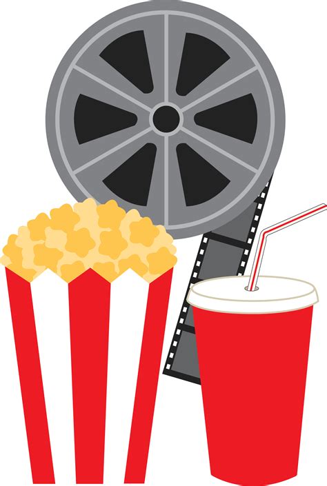 Popcorn, Drink, and a Movie - Free Clip Art