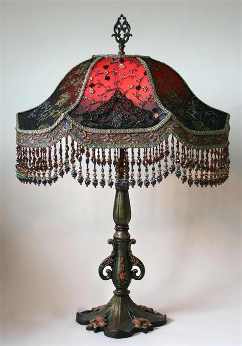 Victorian Beaded Shade Floor Lamp With Glass Victorian Lampshades