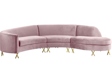 Serpentine Sectional Pink By Meridian Furniture Furniturepick