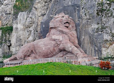 Lion De Belfort Lion Sculpture Landmark Citadel Fortress Belfort Franche Comte France