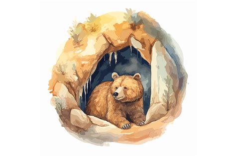 Svg Bear Cave Vector Illustration Graphic By Evoke City · Creative Fabrica