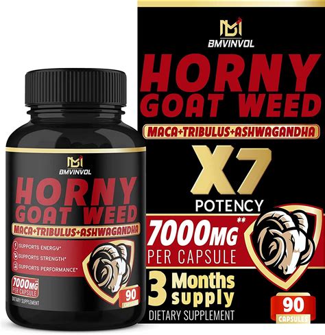 Buy Bmvinvol Horny Goat Weed Capsules 7000mg Herbal Equivalent Maca Ginseng Tribulus
