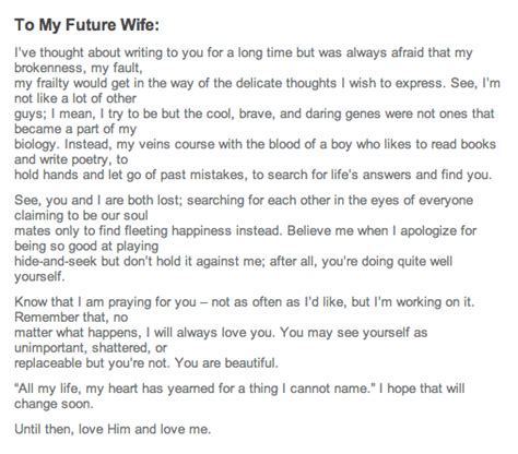 Dear Future Wife Quotes Quotesgram