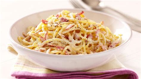 You might need to loosen your sauce later on, you might not. Pasta Carbonara with bacon