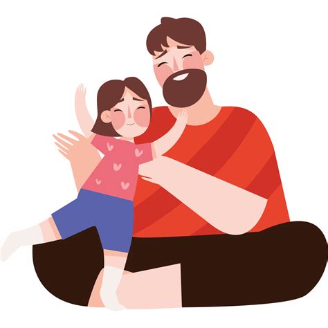 Fathers Day Dad And Daughter Icon Isolated 24408206 Png