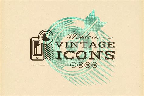Vintage Icons Custom Designed Icons ~ Creative Market