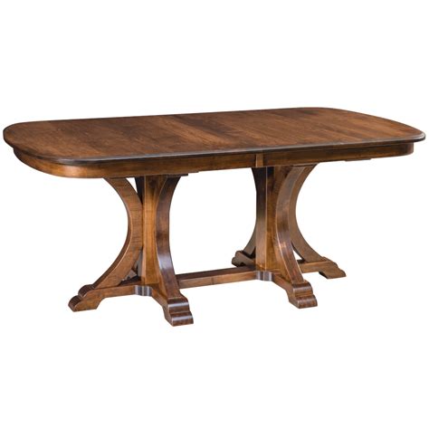 Granida Double Pedestal Amish Dining Table Handmade Cabinfield