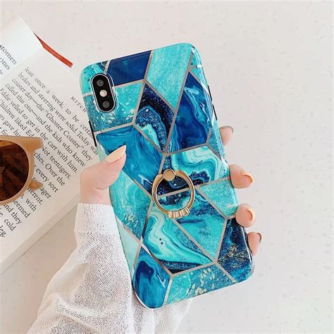 Soft Geometric Marble Texture Phone Case For Iphone Xr Xs Max 6 6s 7 8
